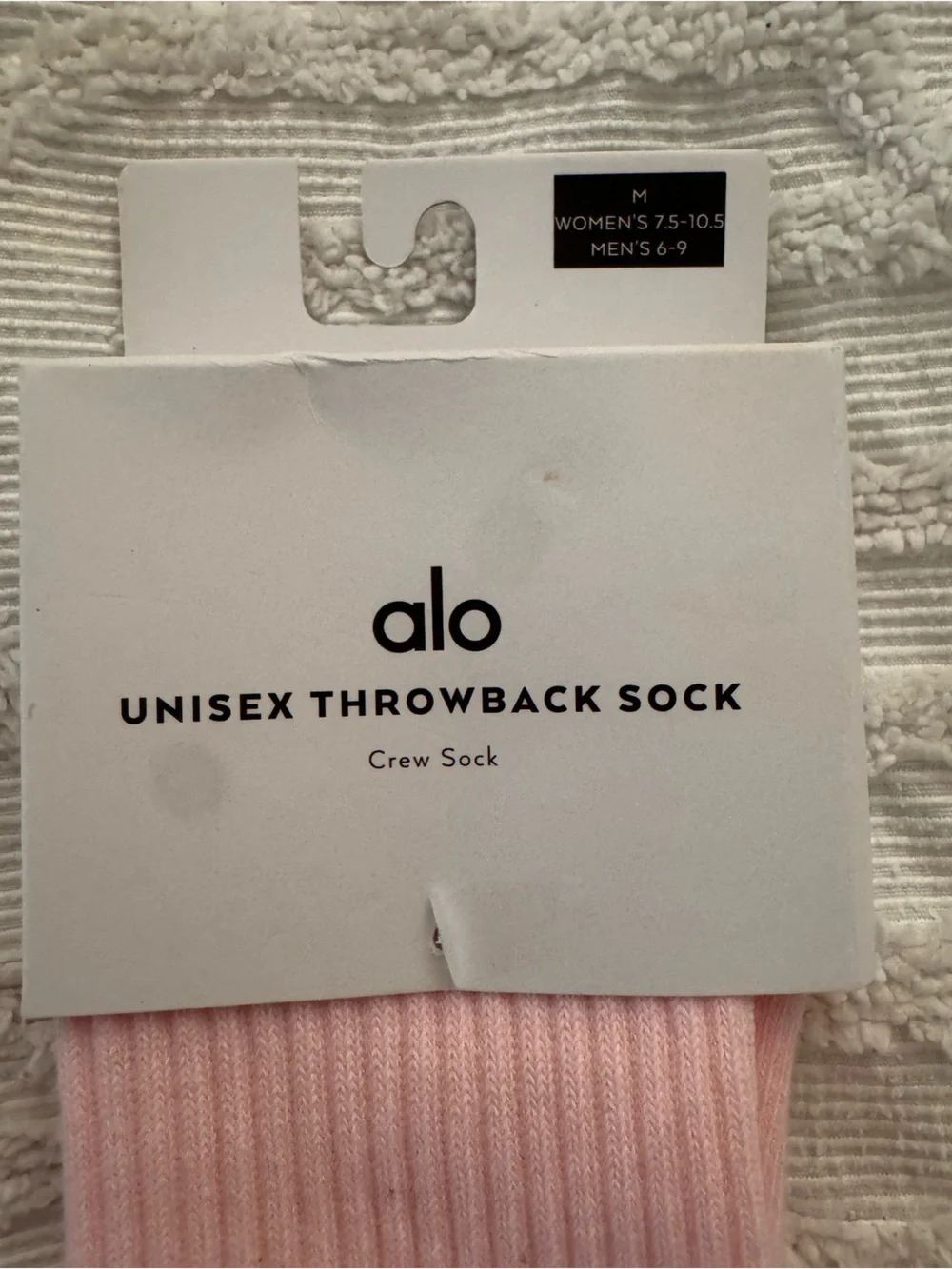 ALO Yoga Pink Ribbed Unisex Crew Socks